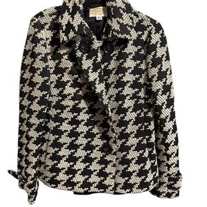 Talbots Black and White Houndstooth Women's Jacket, size 12
